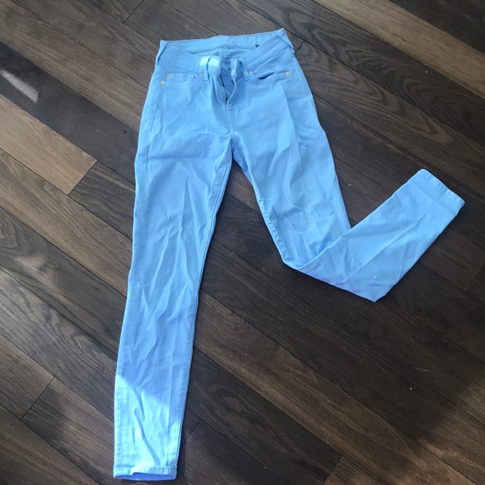 7 for mankind blue skinny jeans